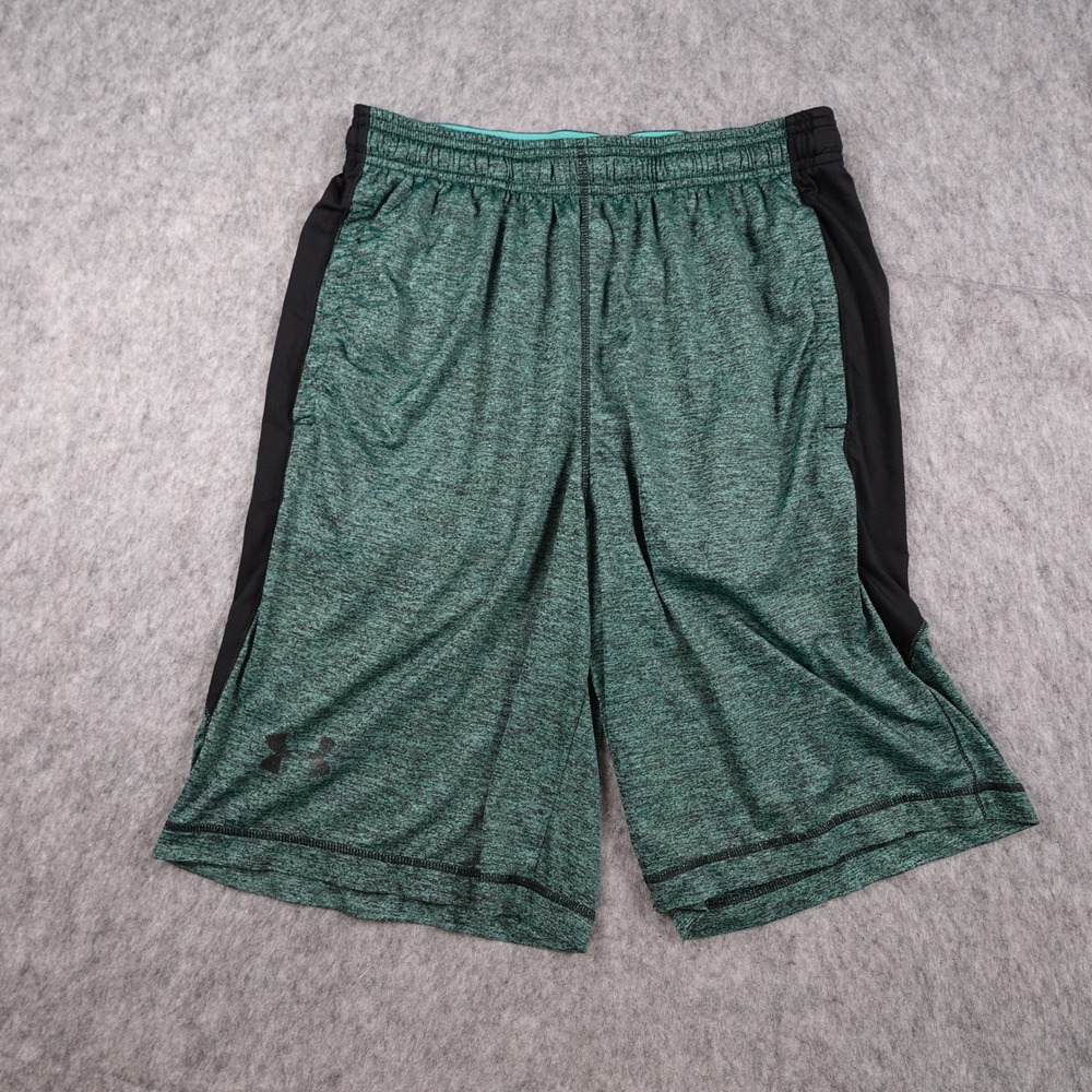 Under Armour Shorts Men Medium Green Heathered Loose Fit Athletic Basketball Gym